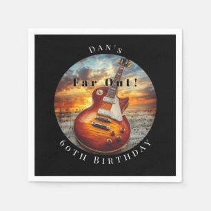 E-Gitarre Ozean Sonnenuntergang Musiknoten Serviette