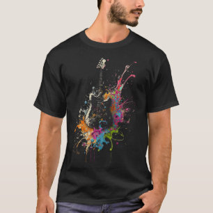 E-Gitarre Splash Gitarrist Musiker Retro Gitarre T-Shirt