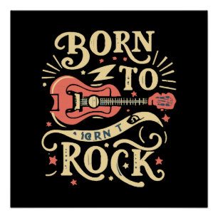 E-Gitarre zum Rocken geboren Poster