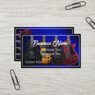 E-Gitarren Blau Visitenkarte