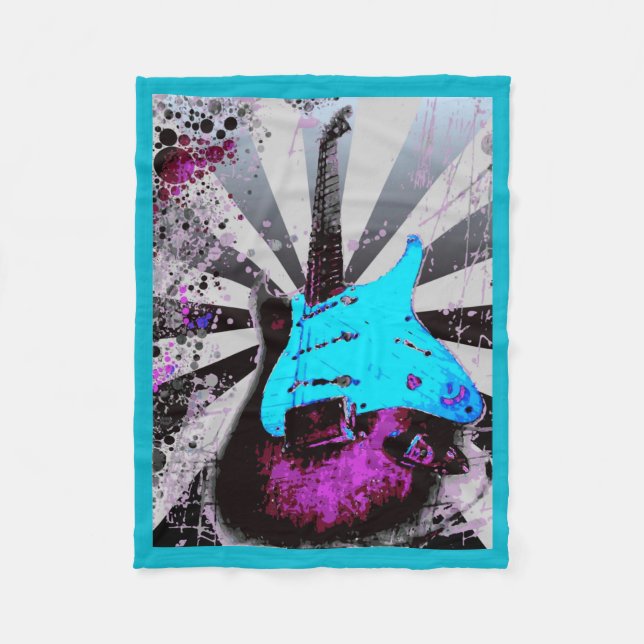 E-Gitarren-Decke Fleecedecke (Vorderseite)