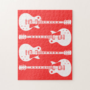 E-Gitarren Grafik in Weiß