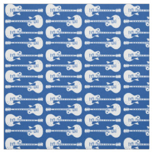 E-Gitarren Grafik in Weiß Stoff