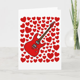 E-Gitarren-Herzen Valentinstag-Jubiläumskarte Feiertagskarte
