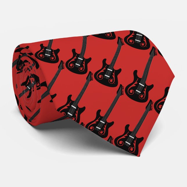 E-Gitarren Krawatte (Gerollt)