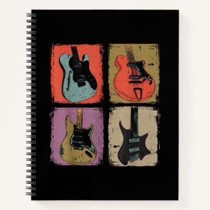 E-Gitarren-Sammlung Band Gitarrist Vintage  Notizbuch