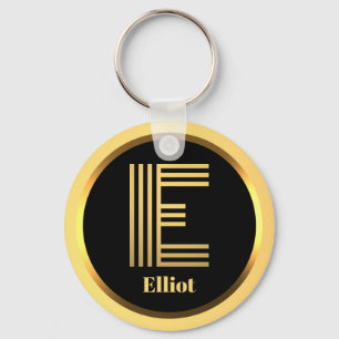 E Gold Mit Monogramm Buchstabe Personalisiert Schlüsselanhänger