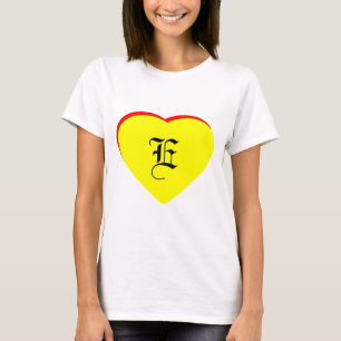 "E" Herz-Gelb-Hochzeit Einladung des MUSEUMS T-Shirt