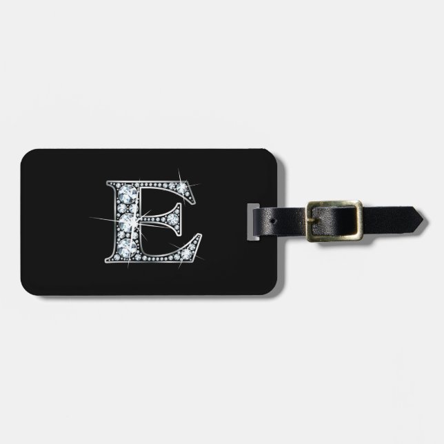 E-Imitats -"Diamant Bling" Gepäckmarke Gepäckanhänger (Vorderseite horizontal)