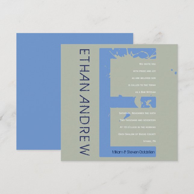 E Invitation du Bat mitzvah de la barre de collect (Devant / Derrière)