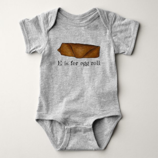E ist für Ei Roll Chinese Food Eggroll Letter E Baby Strampler (Vorderseite)