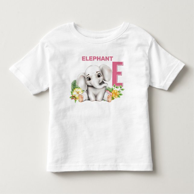 E ist für Elephant Alphabet Kleinkind T-shirt (Vorderseite)