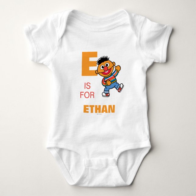 E ist für Ernie | Name hinzufügen Baby Strampler (Vorderseite)