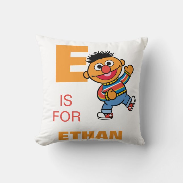 E ist für Ernie | Name hinzufügen Kissen (Vorderseite)