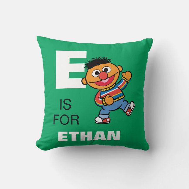 E ist für Ernie | Name hinzufügen Kissen (Vorderseite)