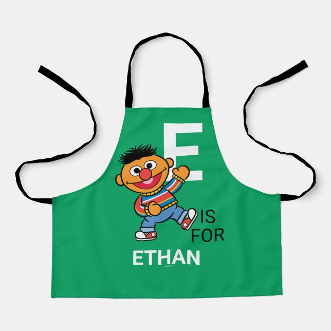 E ist für Ernie | Name hinzufügen Schürze (Vorderseite)