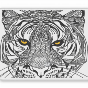 E.J. Gold Tiger Face Removable Vinyl Aufkleber