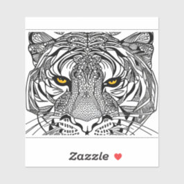 E.J. Gold Tiger Face Removable Vinyl Aufkleber