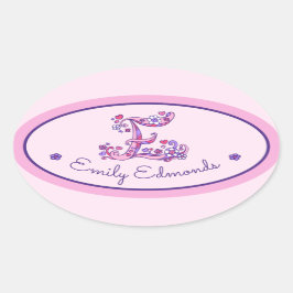 E-Letter-individuelle Name-ID-Rosa-Aufkleber Ovaler Aufkleber