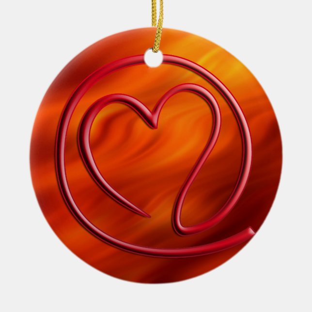 e m i l l 4 y u u | Feuer rot Keramikornament (Vorne)