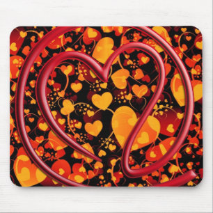 e m i l l 4 y u u Herzmuster Mousepad