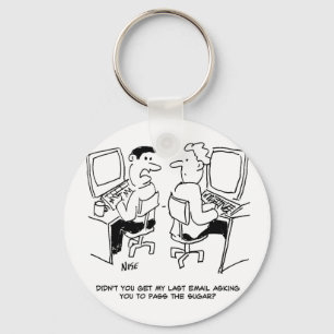 E-Mail-Computer-Lektion. Lustiger Cartoon Schlüsselanhänger