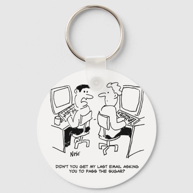 E-Mail-Computerunterricht Funny Cartoon Schlüsselanhänger (Vorderseite)