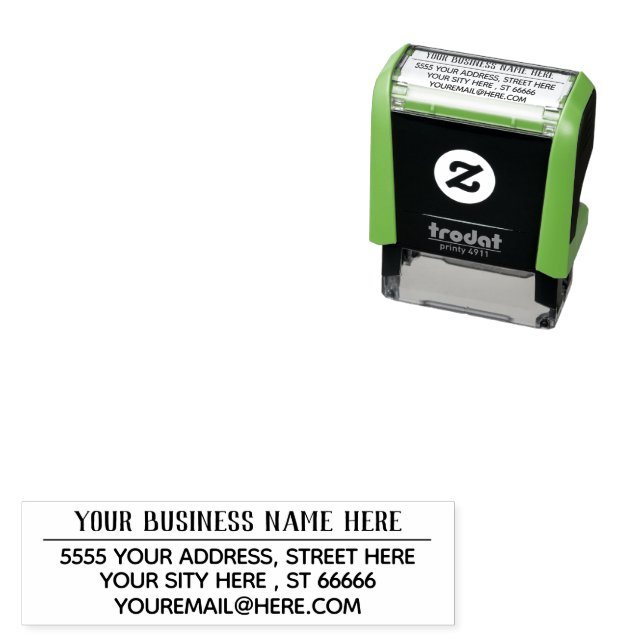 E-Mail-Name Unternehmen - Selbstfarbige Briefmarke Permastempel (Beispiel)