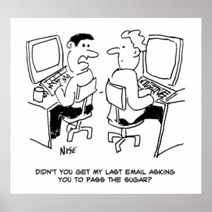 E-Mails des Computerbetreibers, die Zucker anforde Poster
