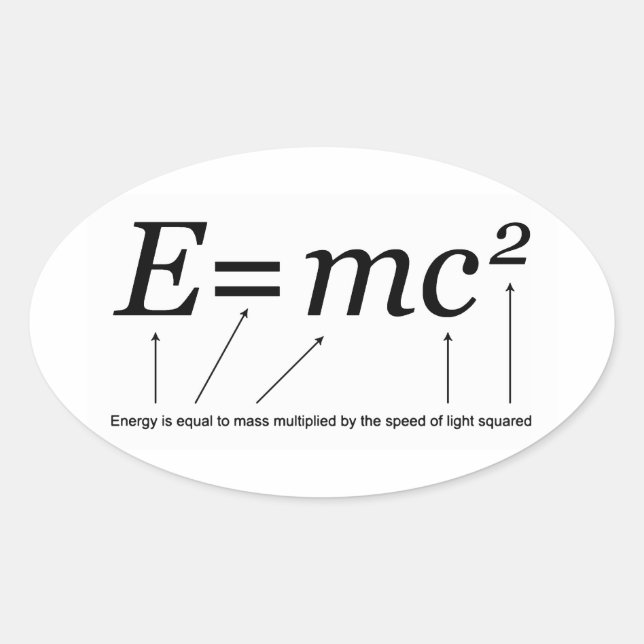 E=MC2 Einsteins Relativitätstheorie Ovaler Aufkleber (Vorderseite)