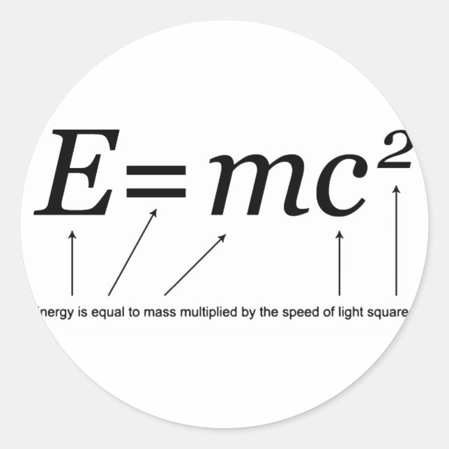 E=MC2 Einsteins Relativitätstheorie Runder Aufkleber (Vorderseite)