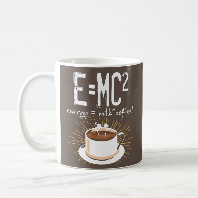 E=MC2 Energy Milk Coffee Funny Chemistry Science Kaffeetasse (Links)