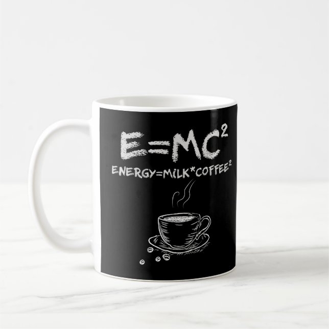 E=MC2 Funny Science Coffee Energy Milffee Kaffee Kaffeetasse (Links)