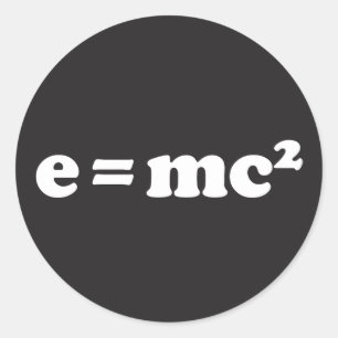 e = mc2 runder aufkleber