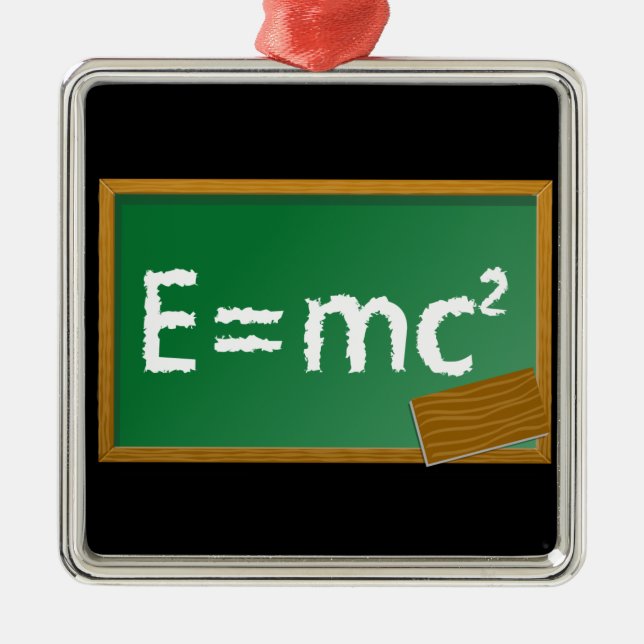 E=mc2 Silbernes Ornament (Vorne)