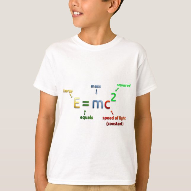 E = MC^2. E entspricht Lux quadriert T-Shirt (Vorderseite)