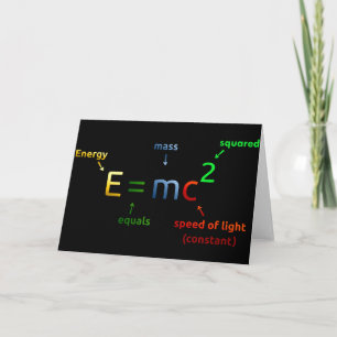 E = MC-2. E equals MC Squared Karte