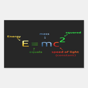 E = MC-2. E equals MC Squared Rechteckiger Aufkleber