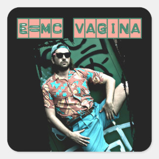 e=mcvagina quadratischer aufkleber
