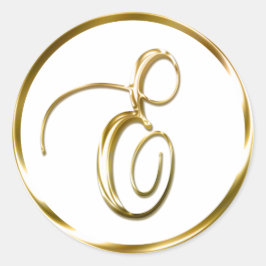 E Monogram Imitate Gold Umschlag oder Günstige Sie Runder Aufkleber