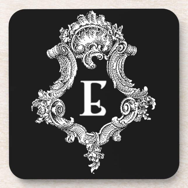 E Monogram Inital Untersetzer (Vorderseite)