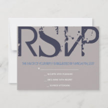 E Monogram Initials Bar Bat Mitzvah Reply Card