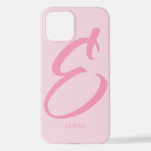 E Monogram Personalisiert Pink iPhone Case iPhone 12 Hülle