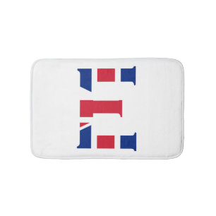 E Monogram überlagert sich auf der Flagge der Unio Badematte