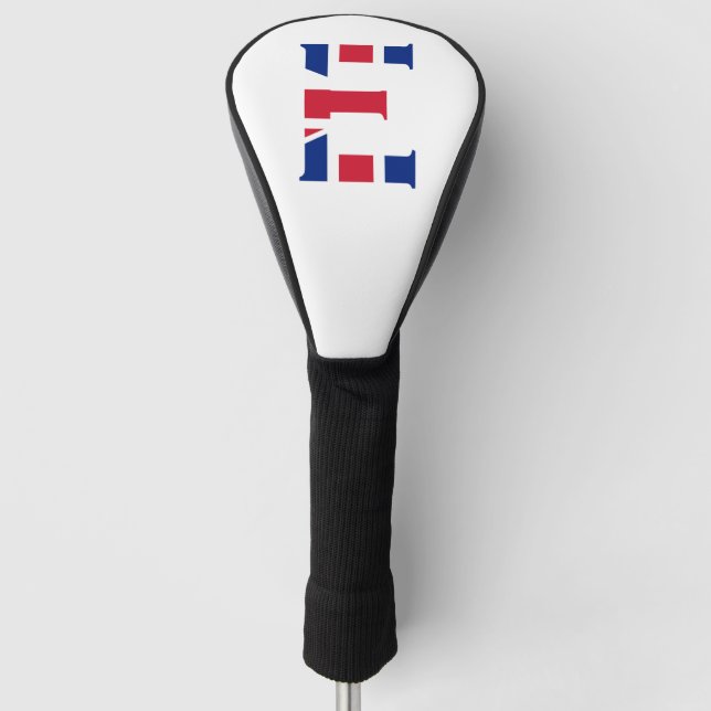 E Monogram überlagert sich auf der Flagge der Unio Golf Headcover (Vorderseite)