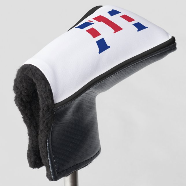 E Monogram überlagert sich auf der Flagge der Unio Golf Headcover (3/4 Vorderseite)