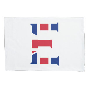 E Monogram überlagert sich auf der Flagge der Unio Kissenbezug