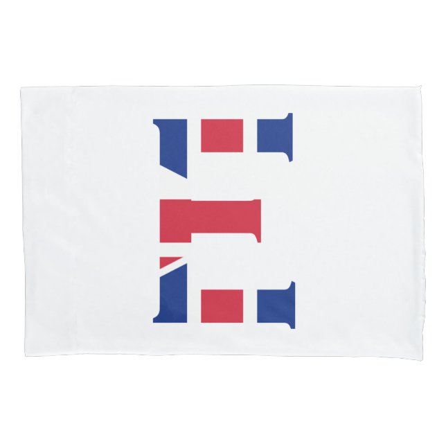 E Monogram überlagert sich auf der Flagge der Unio Kissenbezug (Vorderseite)
