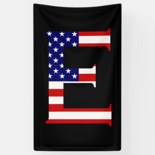 E Monogram überlagert sich auf der Flagge der USA  Banner