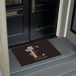 E Monogramm Floral Personalisiert Fußmatte